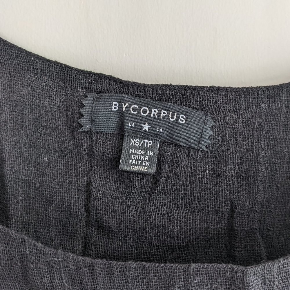 ByCORPUS | Black Gauze Drop-Waist Tank Dress Size XS - Picture 4 of 7